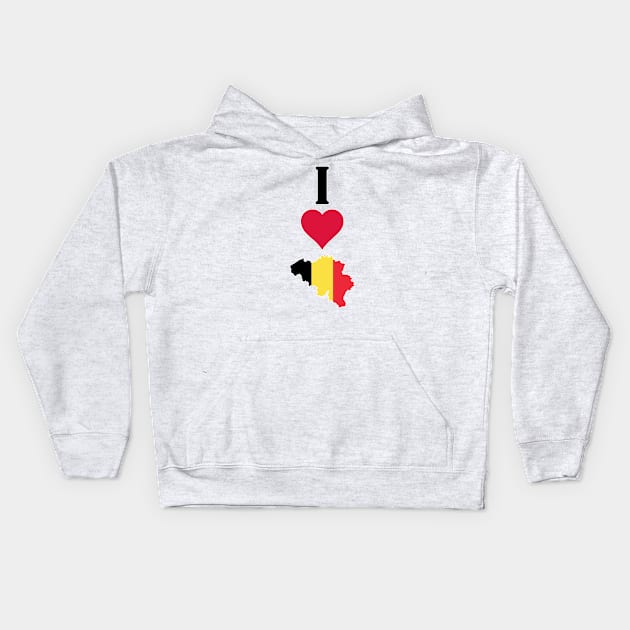 I Love Belgium Vertical I Heart Country Flag Map Kids Hoodie by Sports Stars ⭐⭐⭐⭐⭐